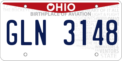 OH license plate GLN3148