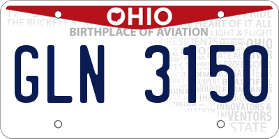 OH license plate GLN3150