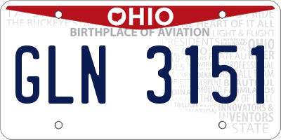 OH license plate GLN3151