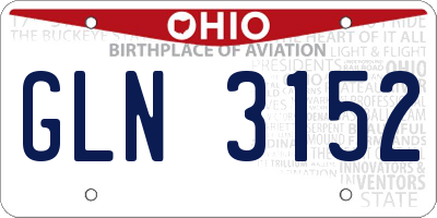OH license plate GLN3152