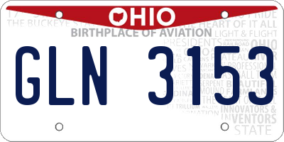 OH license plate GLN3153