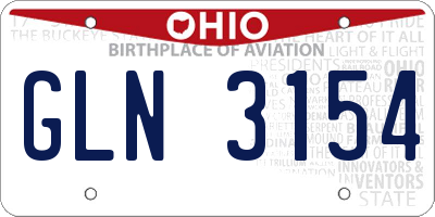 OH license plate GLN3154