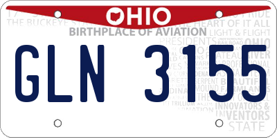 OH license plate GLN3155