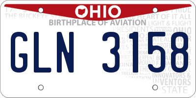 OH license plate GLN3158