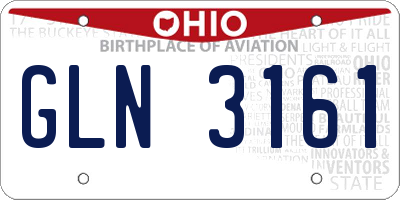 OH license plate GLN3161