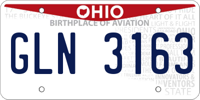 OH license plate GLN3163