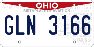 OH license plate GLN3166