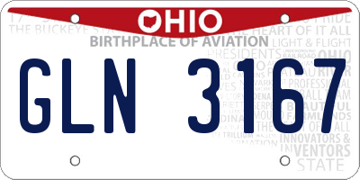 OH license plate GLN3167