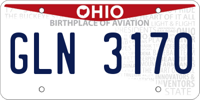 OH license plate GLN3170