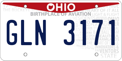 OH license plate GLN3171