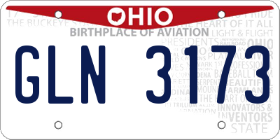 OH license plate GLN3173