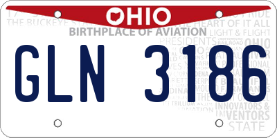 OH license plate GLN3186