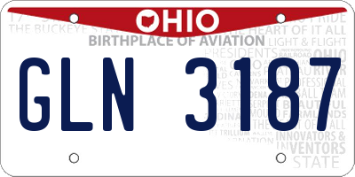 OH license plate GLN3187