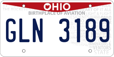 OH license plate GLN3189