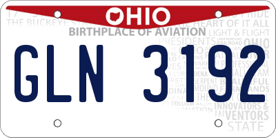 OH license plate GLN3192
