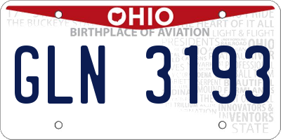 OH license plate GLN3193