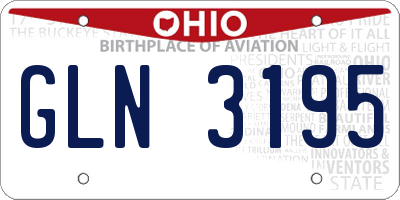 OH license plate GLN3195