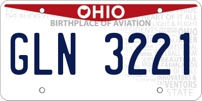 OH license plate GLN3221