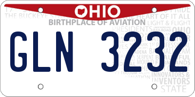 OH license plate GLN3232