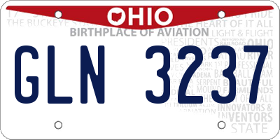 OH license plate GLN3237