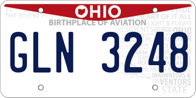 OH license plate GLN3248