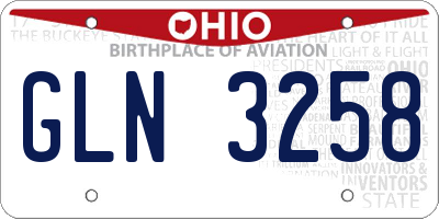 OH license plate GLN3258