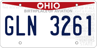 OH license plate GLN3261