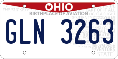 OH license plate GLN3263