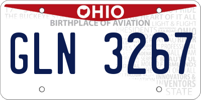 OH license plate GLN3267