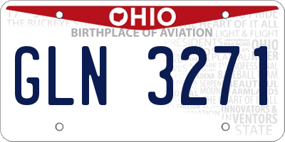 OH license plate GLN3271