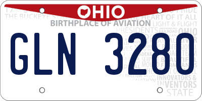 OH license plate GLN3280