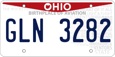 OH license plate GLN3282