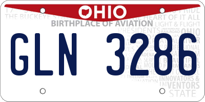 OH license plate GLN3286
