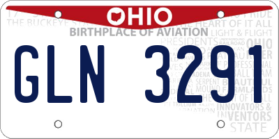 OH license plate GLN3291