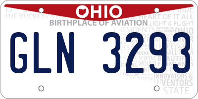 OH license plate GLN3293