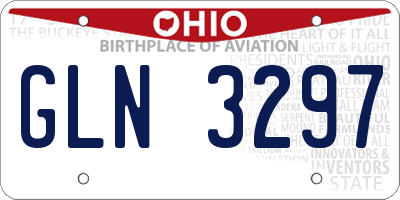 OH license plate GLN3297
