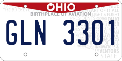 OH license plate GLN3301