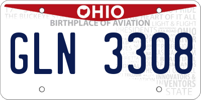 OH license plate GLN3308