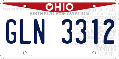 OH license plate GLN3312