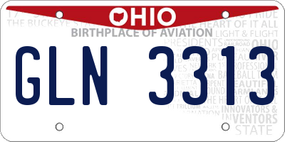 OH license plate GLN3313