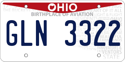 OH license plate GLN3322