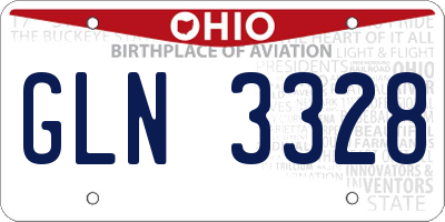 OH license plate GLN3328