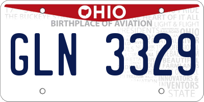 OH license plate GLN3329