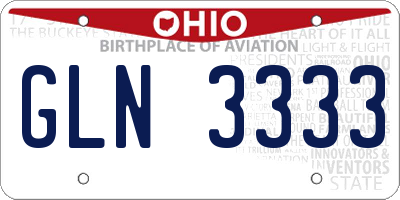 OH license plate GLN3333