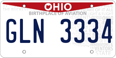 OH license plate GLN3334