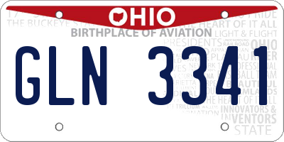 OH license plate GLN3341