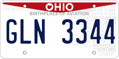 OH license plate GLN3344