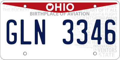 OH license plate GLN3346