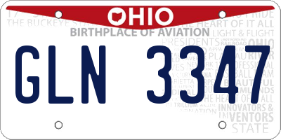 OH license plate GLN3347