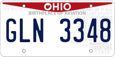 OH license plate GLN3348